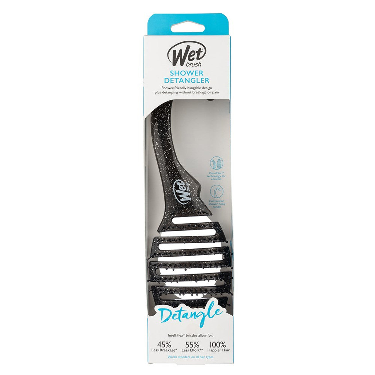 Wet Brush Shower Glitter Detangler Brush - Black