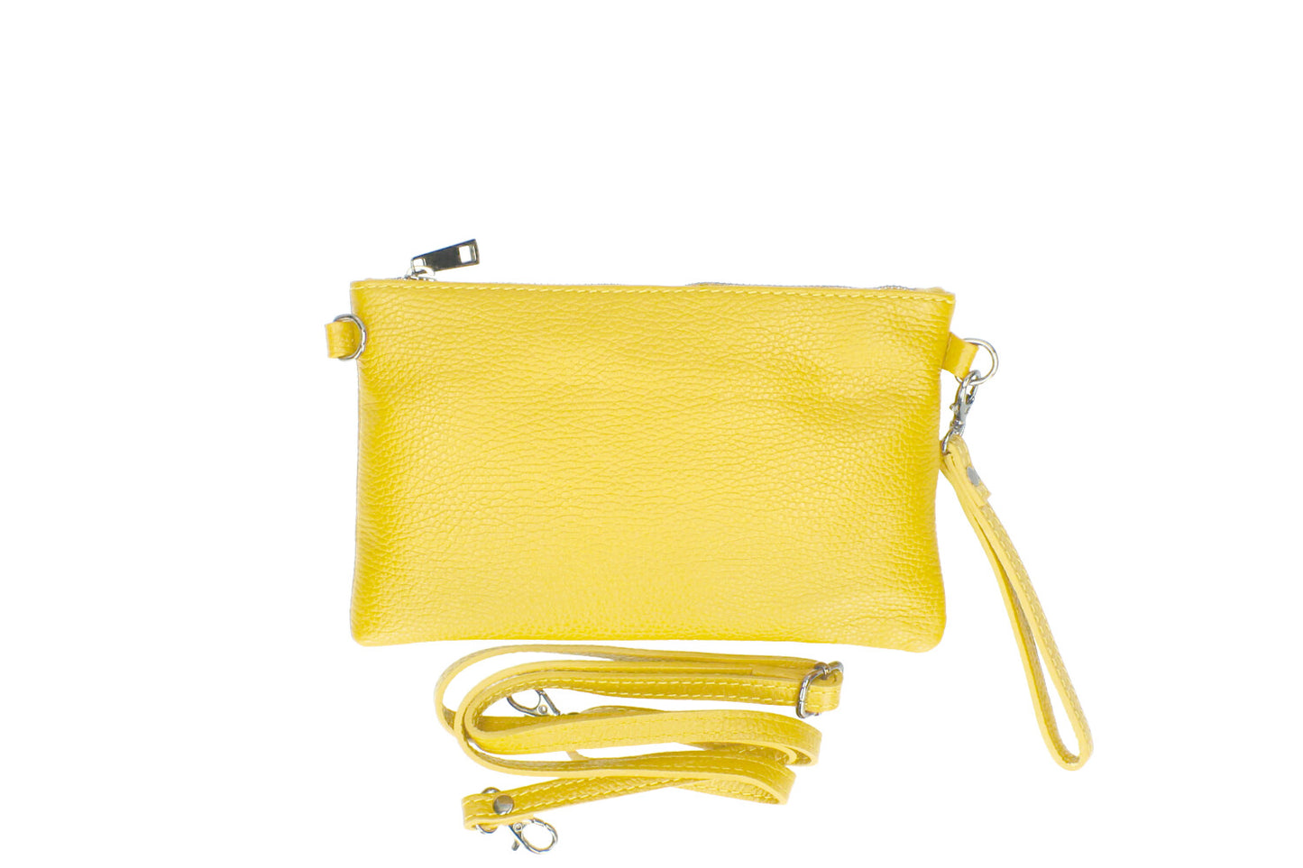 Italian Leather Women's Shoulder Handbag with Wrist Strap - Michelle