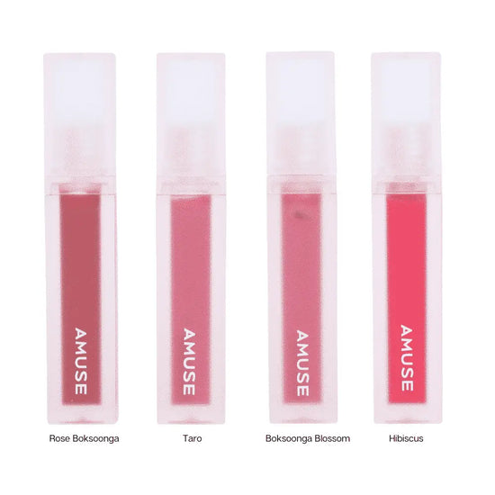 AMUSE Dew Velvet Semi Matt Fresh Dewy Velvet Texture Korean Makeup Transfer-proof Non-sticky Lipstick glossy Vegan 10 Rose Boksoonga (Rose Peach) 4g