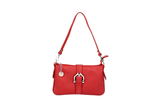 Women's Italian Leather Shoulder Handbag with Detachable Strap - Hollie