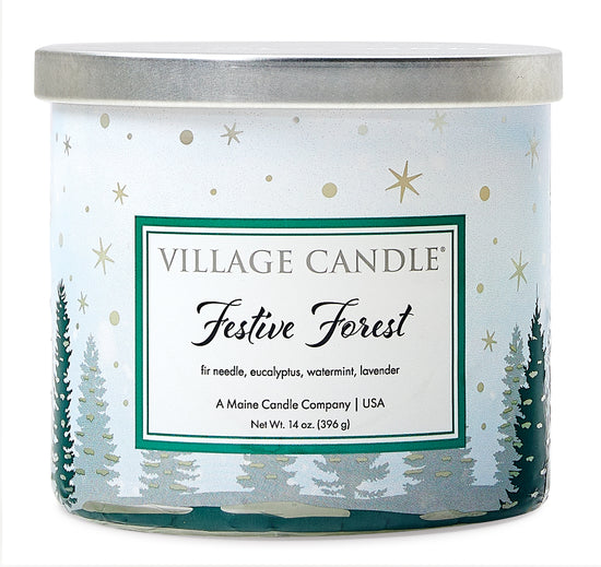 Village Candle - Festive Forest - Luminary Bowl