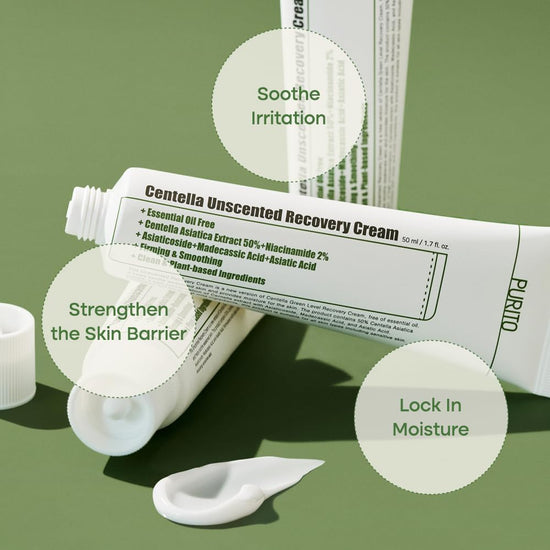 PURITO Centella Unscented Recovery Cream 50ml / 1.7 fl.oz Witch Hazel-free, Vegan, Skin barrier