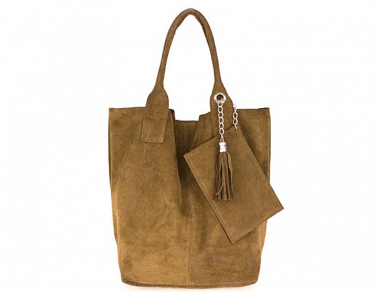 Italian Suede Leather Arianna Tote Bag