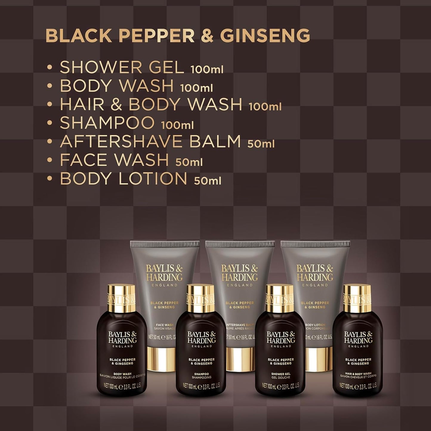 Baylis & Harding Black Pepper & Ginseng His Essential Luxuries Gift Set - Vegan Friendly (Pack of 1)