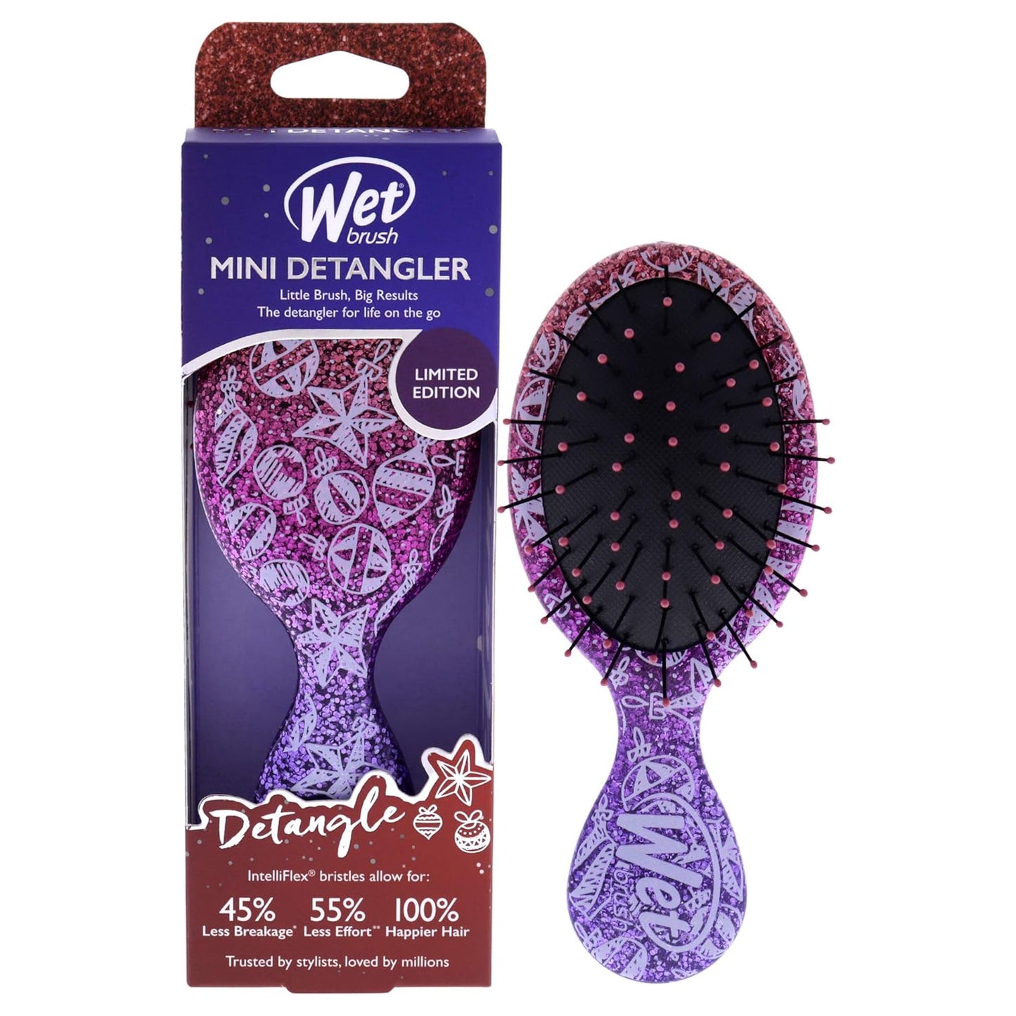 Wet Brush Winter Glitter Mini Detangler - Holiday Treats