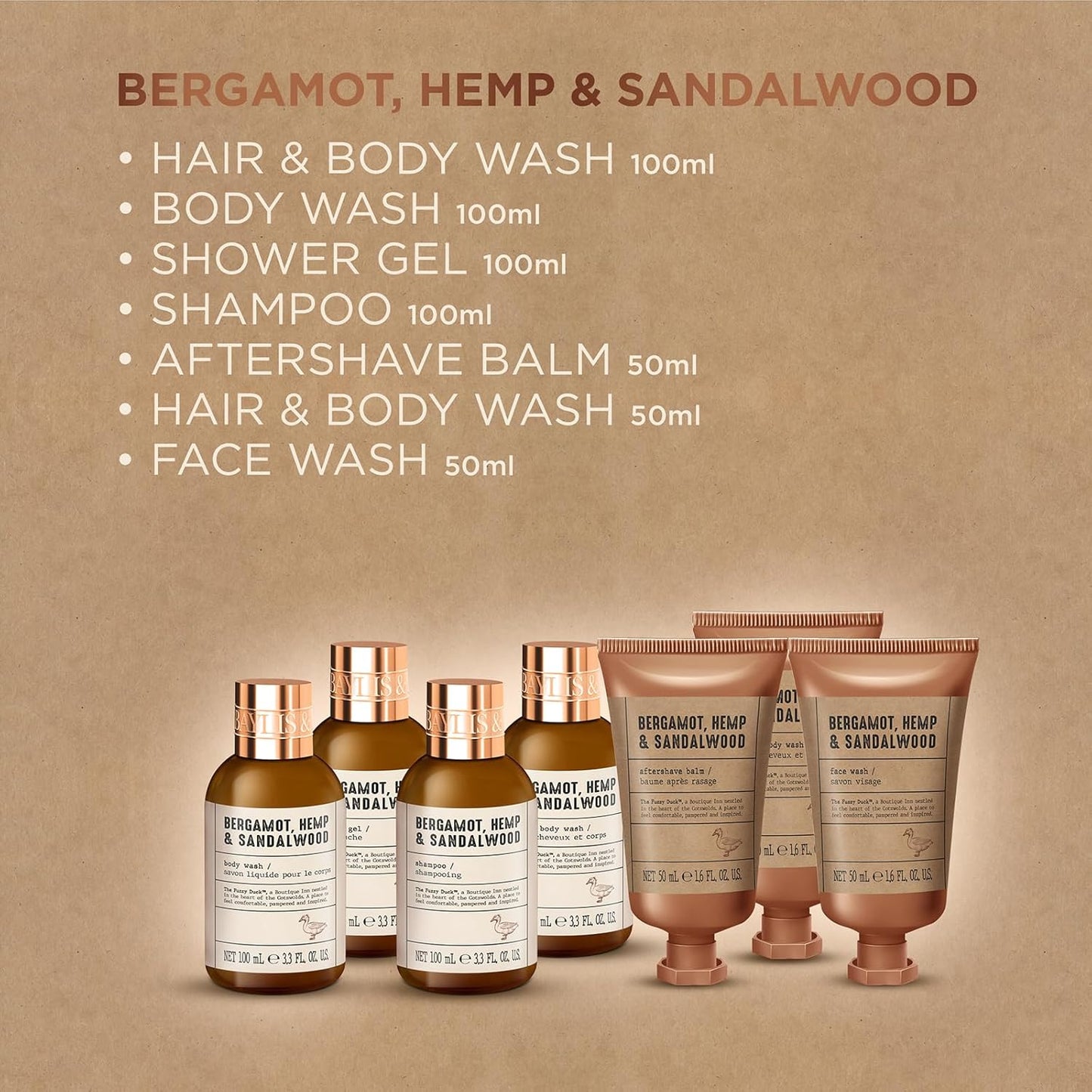 Baylis & Harding Bergamot, Hemp & Sandalwood 7 Day Essentials Gift Set - Vegan Friendly (Pack of 1)