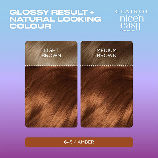 Clairol Nice'n Easy Tone+Gloss Semi Permanent Hair Dye - 645/92 Amber