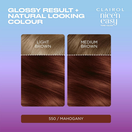 Clairol Nice'n Easy Tone+Gloss Semi Permanent Hair Dye - 550/81 Mahogany