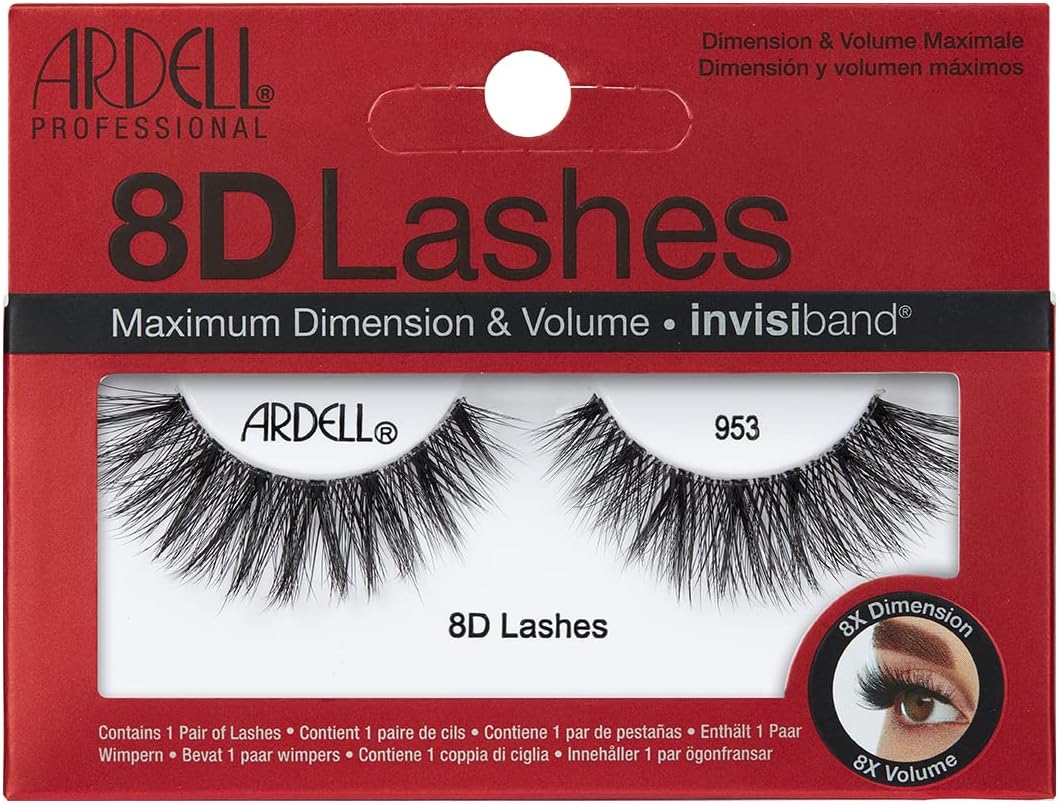 Ardell 8D 953 False Eyelashes, Maximum Volume, Long Length, Vegan Friendly, 1 Pair (Pack of 1)