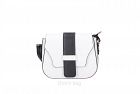 Italian Leather Ticone Shoulder Bag in Black and White