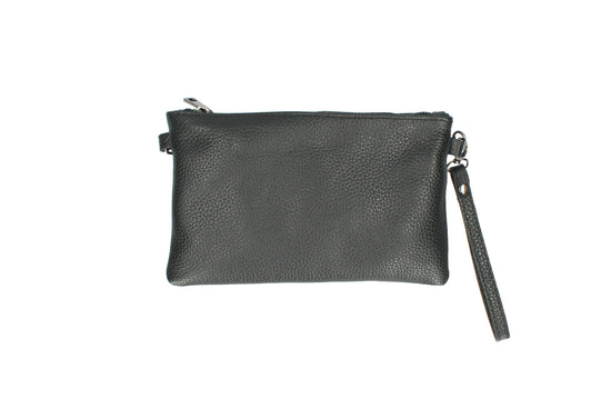 Italian Leather Women's Shoulder Handbag with Wrist Strap - Michelle