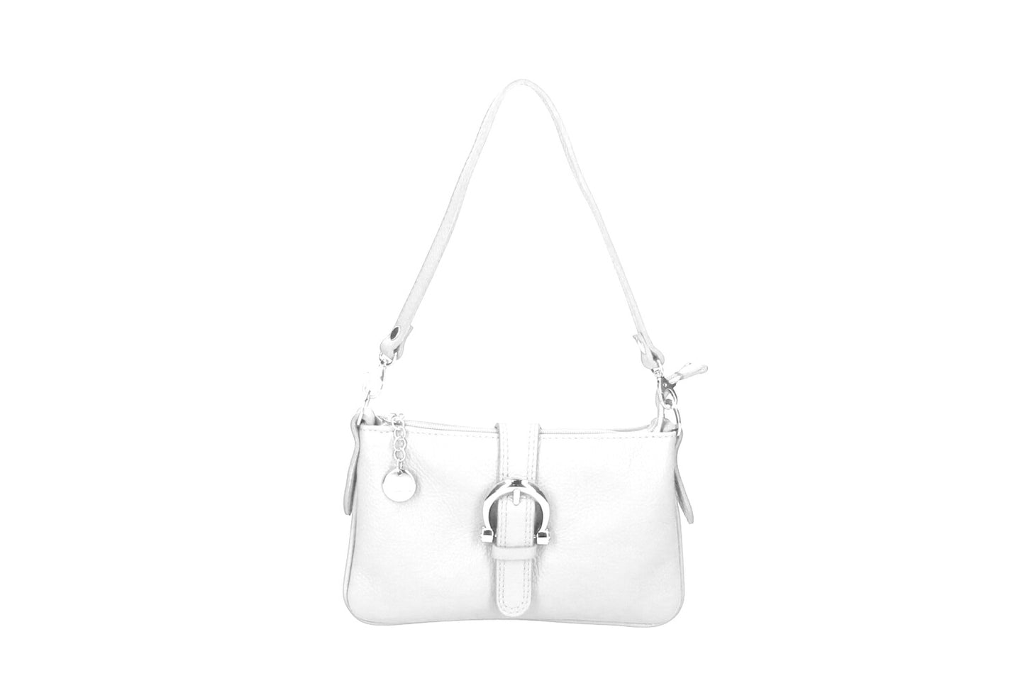Women's Italian Leather Shoulder Handbag with Detachable Strap - Hollie