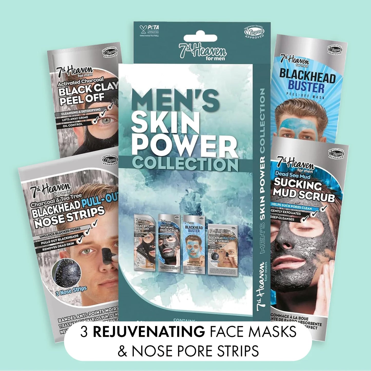 7th Heaven Men’s Skin Power Gift Set - Energises & Revives Skin