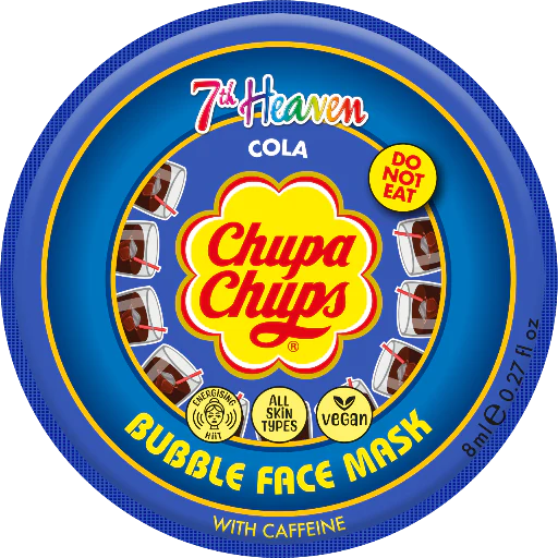 7th Heaven Chupa Chups Cola Bubble Mask with Caffeine - Energises & Refreshes Skin
