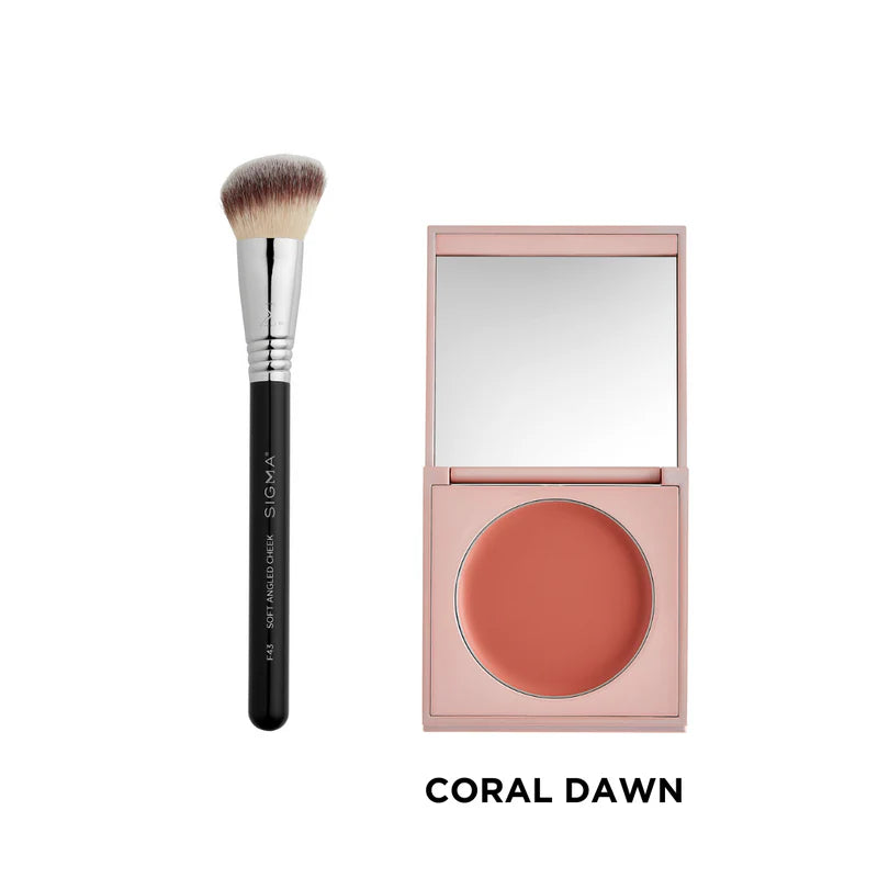 SIGMA CREAM BLUSH & BRUSH BUNDLE - CORAL DAWN