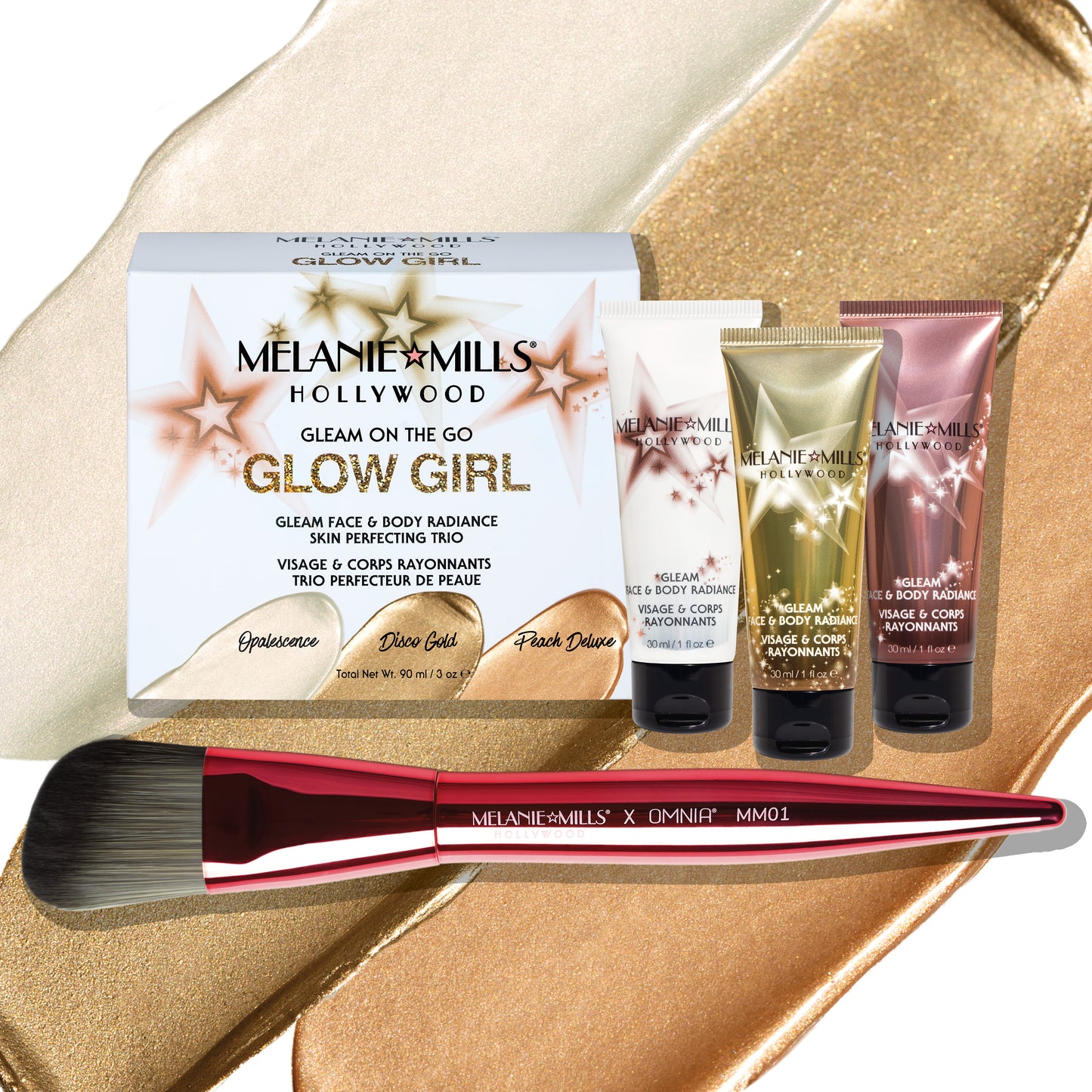 Melanie Mills Hollywood Glow Girl Gleam on the Go Body Radiance Kit
