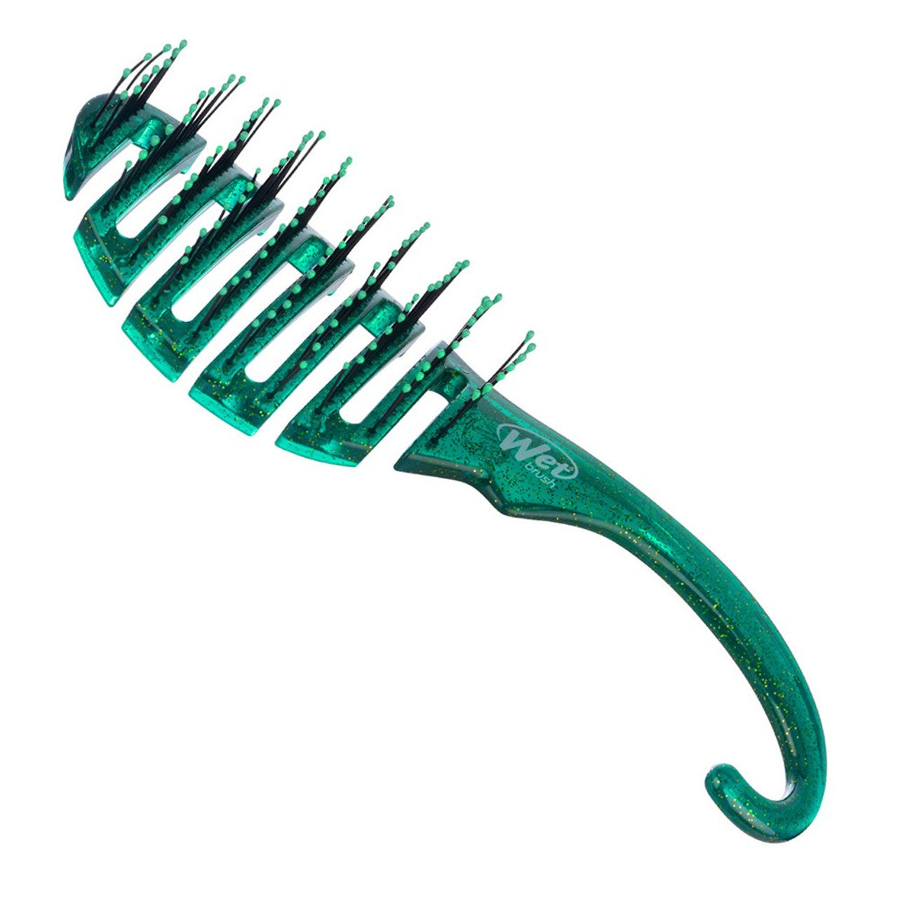 Wet Brush Shower Detangler Green Glitter