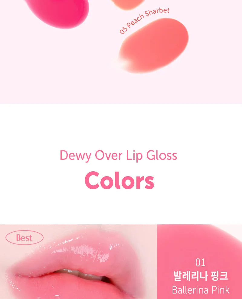 MACQUEEN - Dewy Over Lip Gloss - 6 Colors