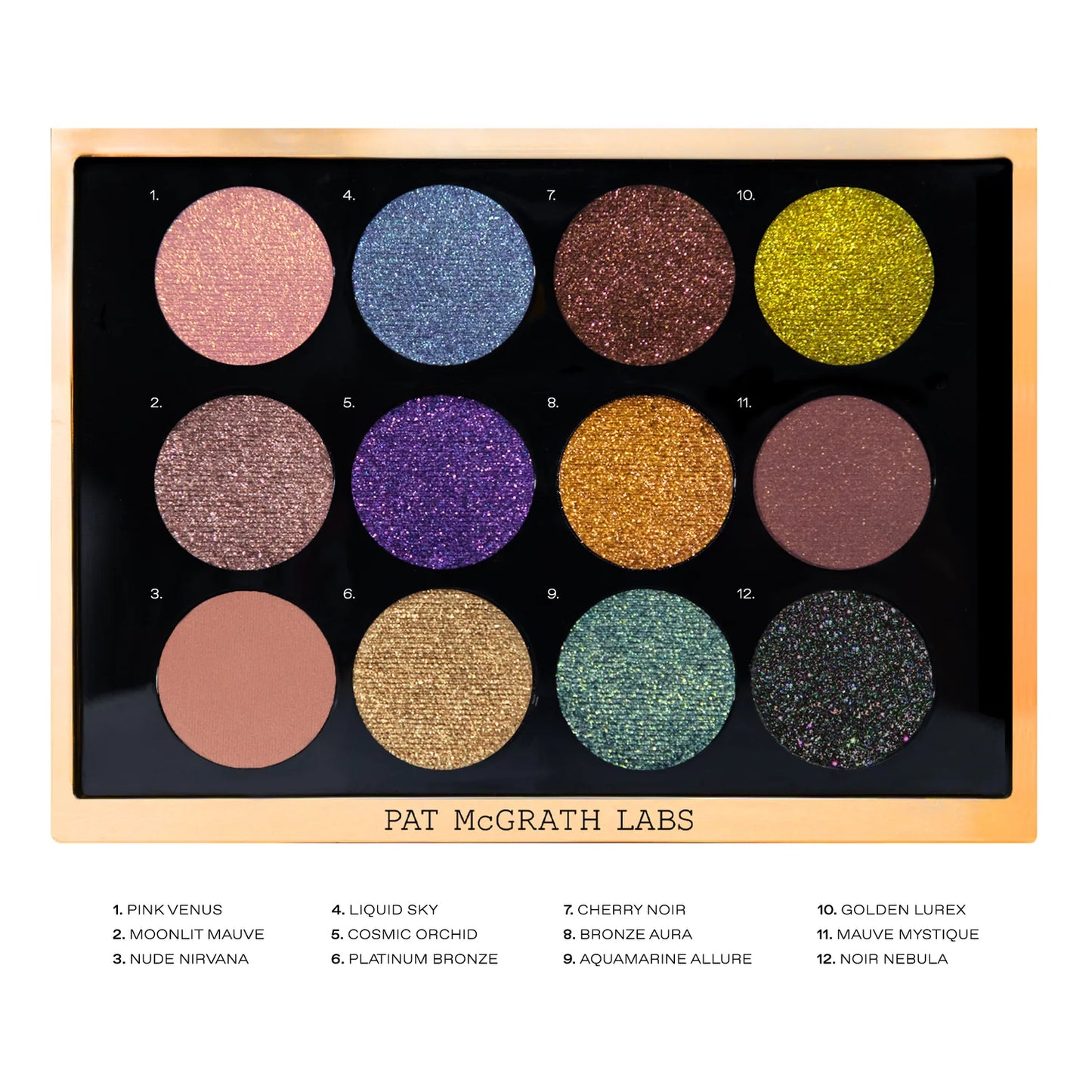 Pat McGrath Gilded Nirvana: Mega Eye Shadow Palette Twelve shades of gilded bliss.