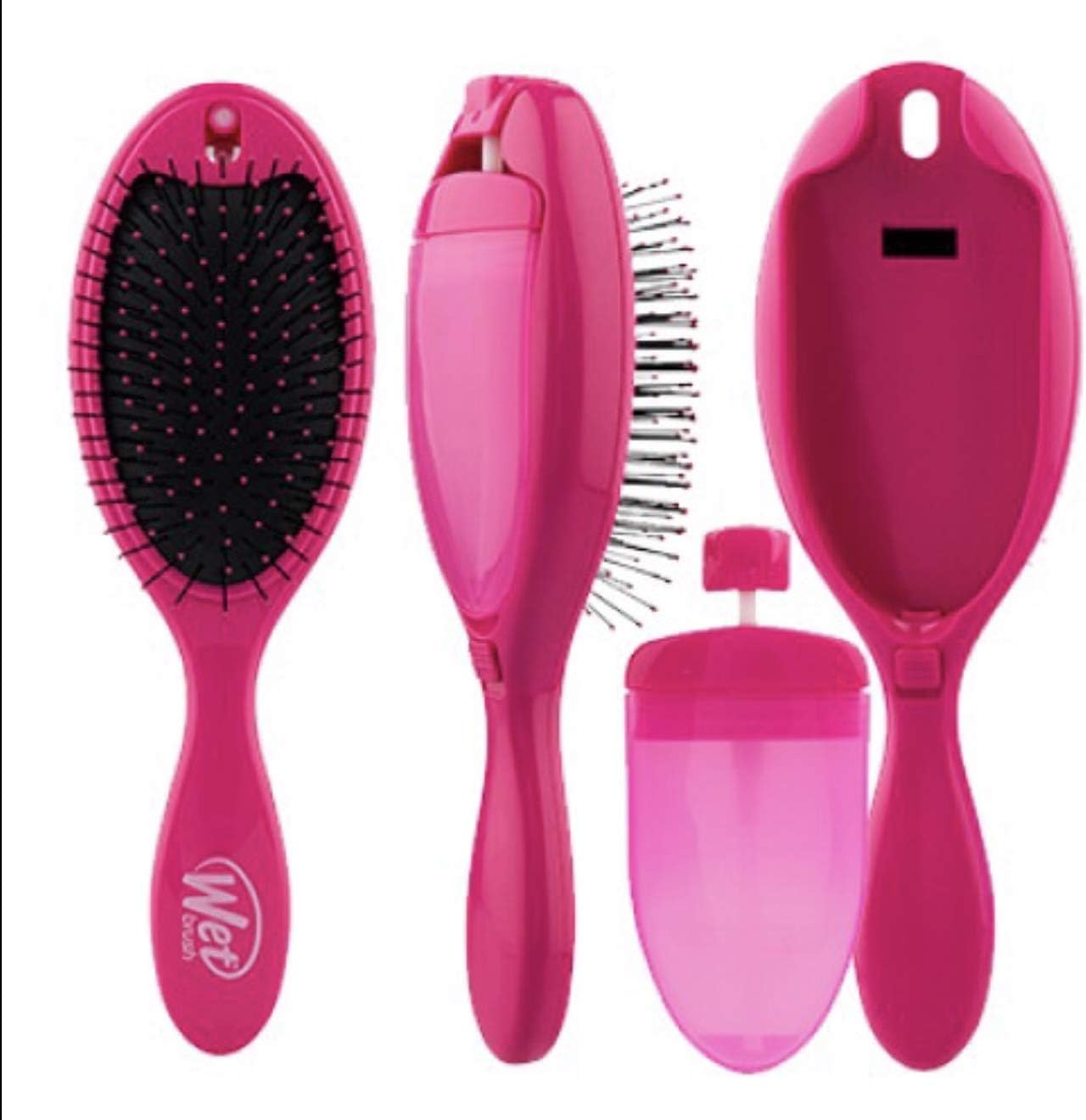 Wet Brush Original Detangler Spritzer 2 in 1 Treatment Brush Pink