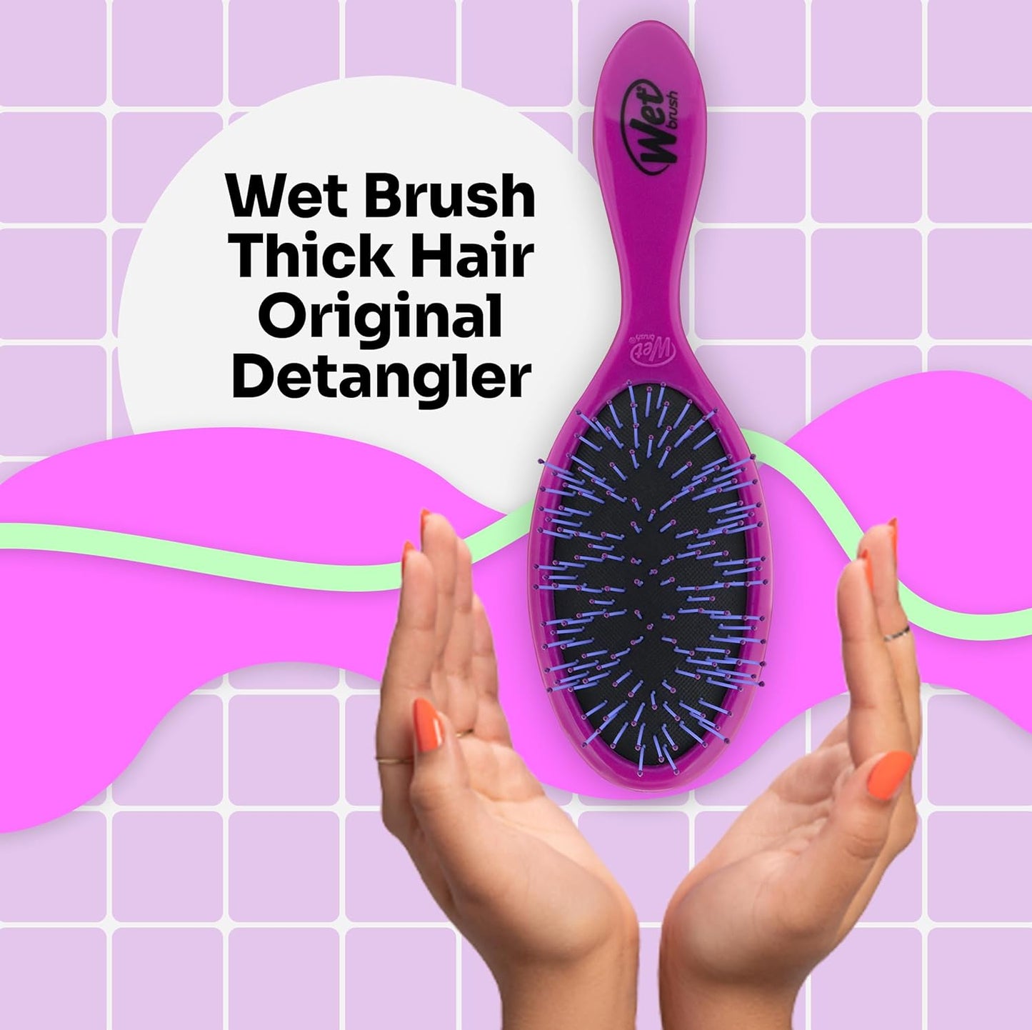 Wet Brush Custom Care Detangler Brush for Thick Hair Purple