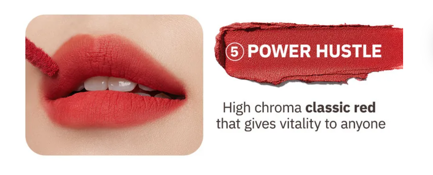 Moonshot Performance Lip Blur Fixing Tint #05 Power Hustle: Warm-tone lively red colour