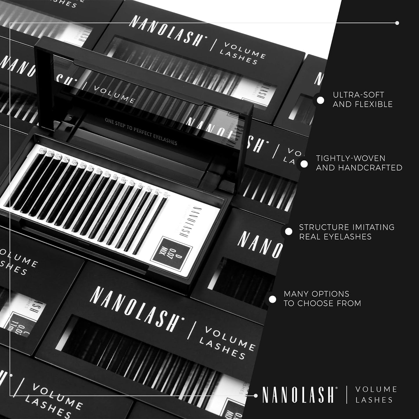 Nanolash Volume Lashes - false lashes for professional eyelash extensions, volume eyelash extensions (0.15 D, 11mm)