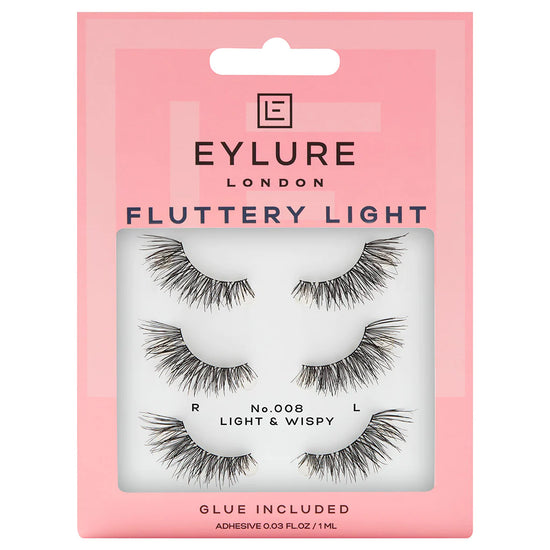 Eylure Fluttery Light 3/4 Length Lashes 008 Multipack of 3