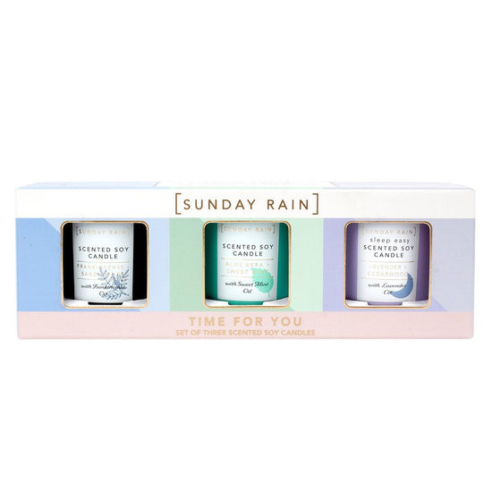 Sunday Rain Mini Scented Candle Trio