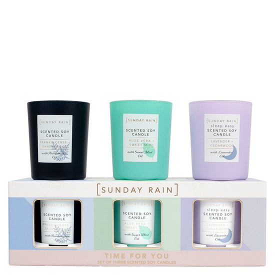 Sunday Rain Mini Scented Candle Trio