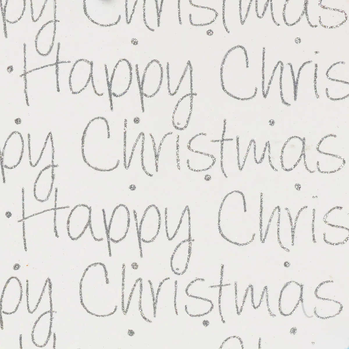 Finlandia Christmas Script Silver on White Wrapping Paper