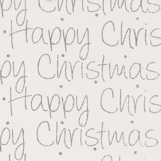 Finlandia Christmas Script Silver on White Wrapping Paper
