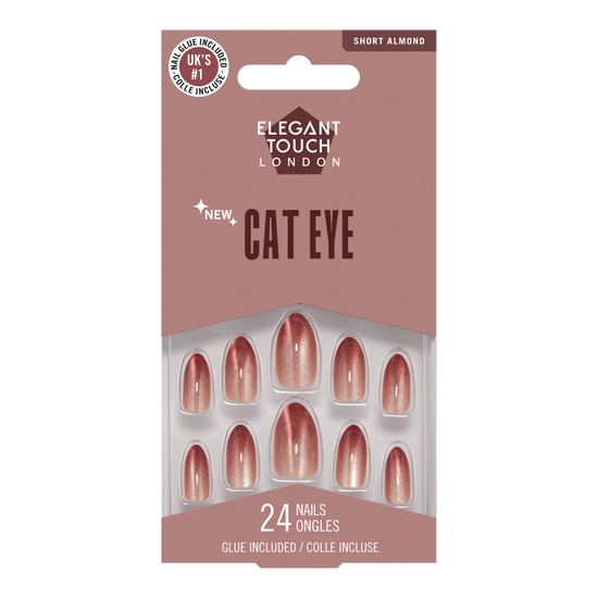 Elegant Touch Cat Eye Nails Glittering Chestnut