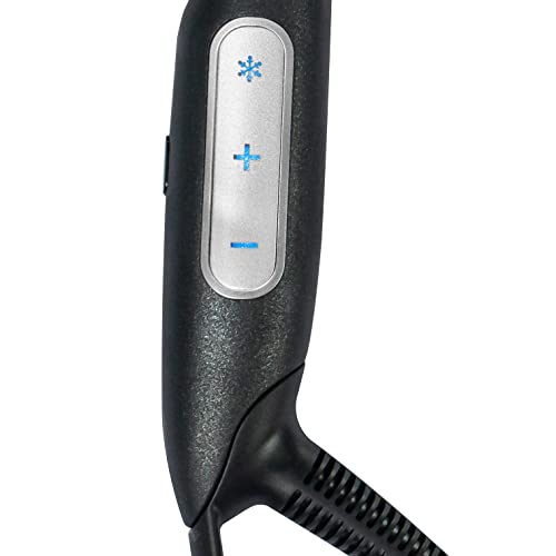 Nicky Clarke 2000W Professional Salon Hair Therapy Digital Touch Control DC Dryer with LCD Display, Ceramic & Tourmaline Frizz-Fighting Technology, 10 Settings, 3m Cable, Black & Silver - NHD146