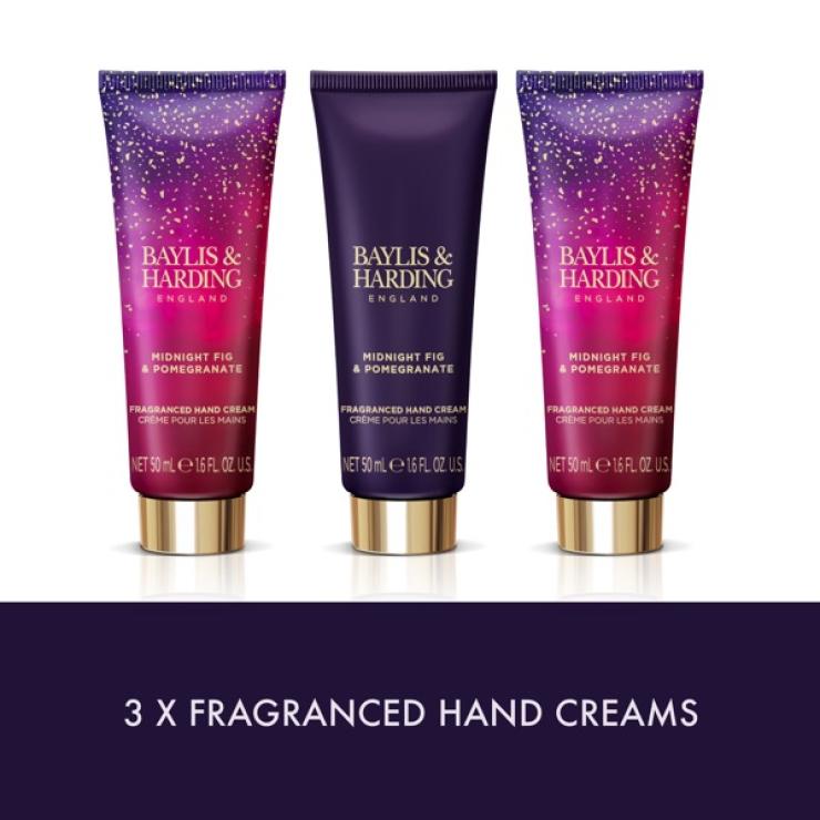 Baylis & Harding Midnight Fig & Pomegranate Luxury Hand Treats Gift Set - Vegan Friendly