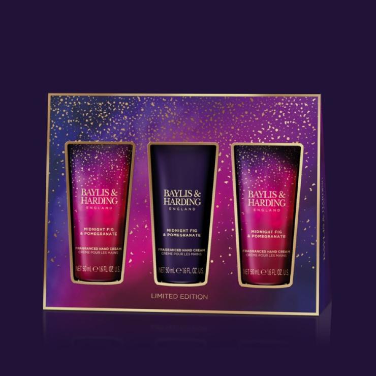 Baylis & Harding Midnight Fig & Pomegranate Luxury Hand Treats Gift Set - Vegan Friendly