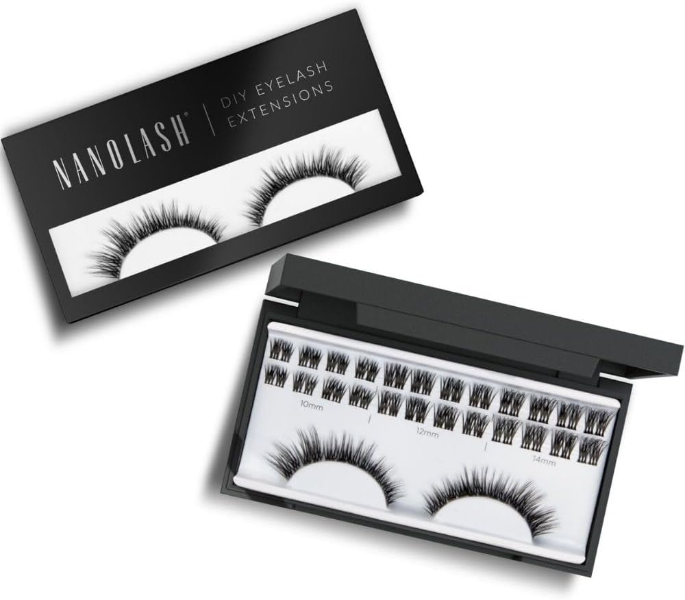 Nanolash DIY Eyelash Extensions 36 pcs - cluster lashes DIY, cluster false eyelashes for lash extensions at home, individual cluster lashes (HEARTBREAKER)