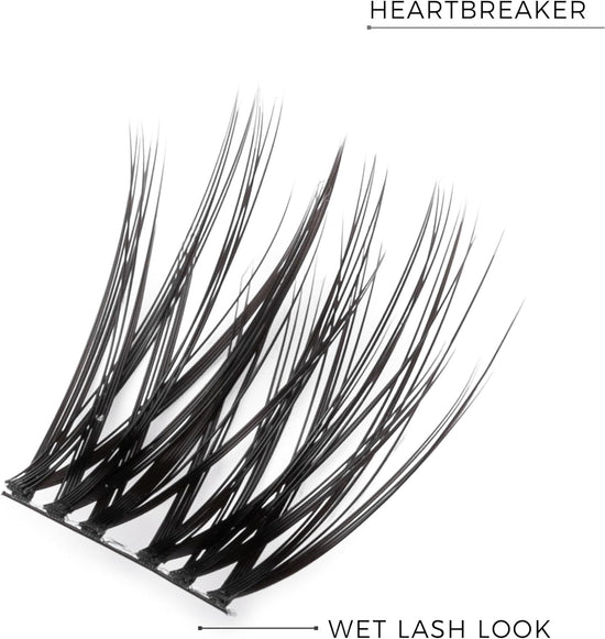 Nanolash DIY Eyelash Extensions 36 pcs - cluster lashes DIY, cluster false eyelashes for lash extensions at home, individual cluster lashes (HEARTBREAKER)