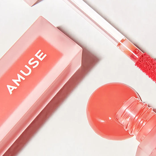 AMUSE Dew Velvet Semi Matt Fresh Dewy Velvet Texture Korean Makeup Transfer-proof Non-sticky Lipstick glossy Vegan 06 Lively Rose (Salmon Rose) 4g