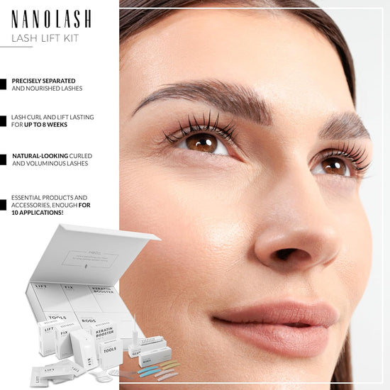 Nanolash Lash Lift Kit - professional eyelash lifting kit, DIY kit for eyelash lifting at home and in the salon, DIY eyelash lamination, lash curling kit