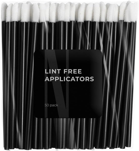 Nanolash Lint Free Applicators 50 pcs - flocked lash and brow lint-free applicators, disposable eyelash applicators