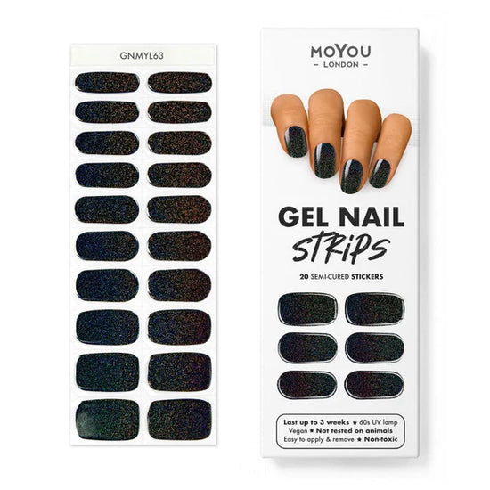 MoYou London Gel Nail Strip ★ MAGIC COCOA ★ HOLOGRAPHIC GLITTER