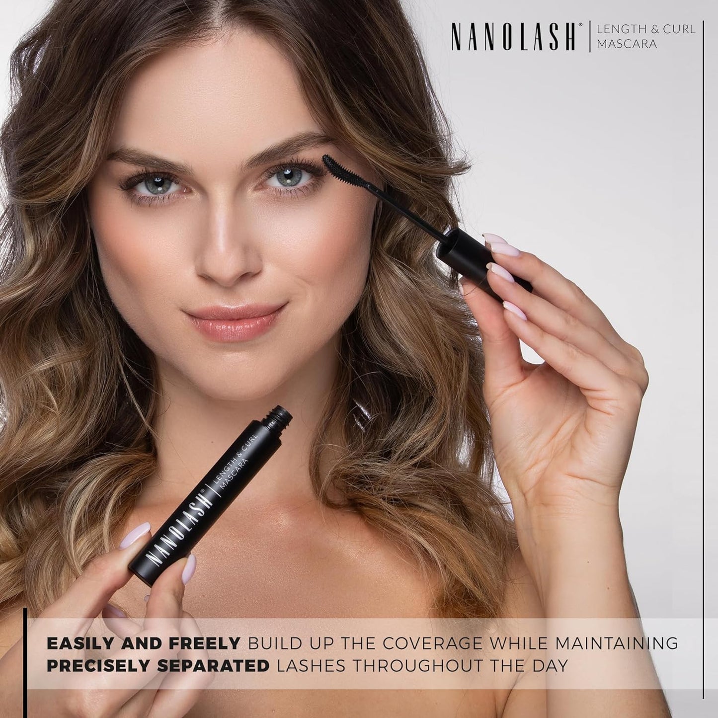 Nanolash Length&Curl Mascara 10 ml - lengthening and curling mascara, the effect of perfectly long and perfectly curled eyelashes, black mascara