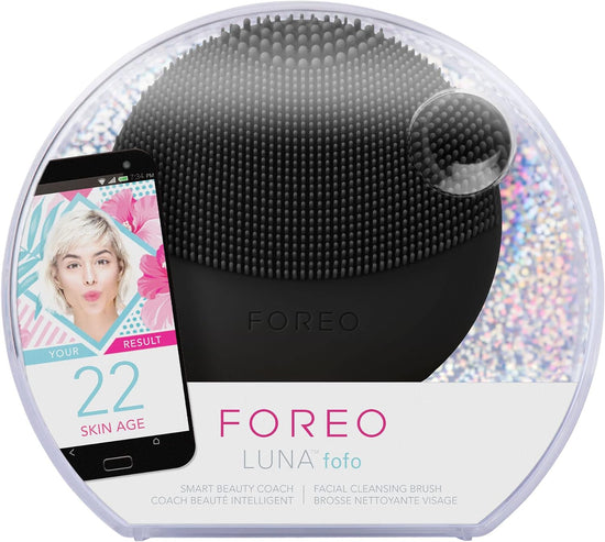 FOREO LUNA fofo Smart Facial Cleansing Brush and Skin Analyzer, Midnight, Personalized Cleansing for a Unique Skincare Routine, Bluetooth & Dedicated Smartphone App