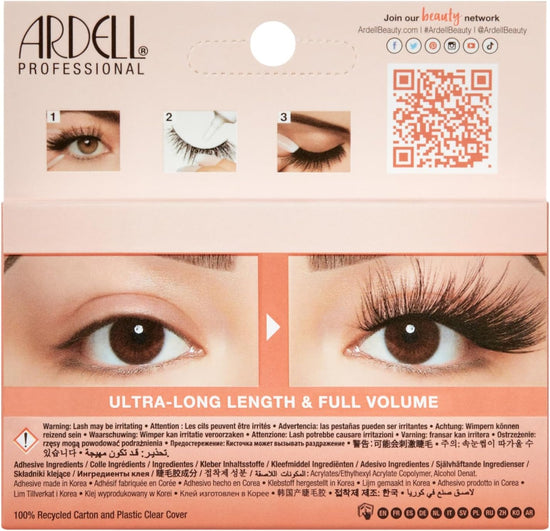 Ardell Big Beautiful Lashes Poppin False Eyelashes, Duo Adhesive Included, Maximum Volume, 23 mm Length, Vegan Friendly, 1 Pair (Pack of 1)