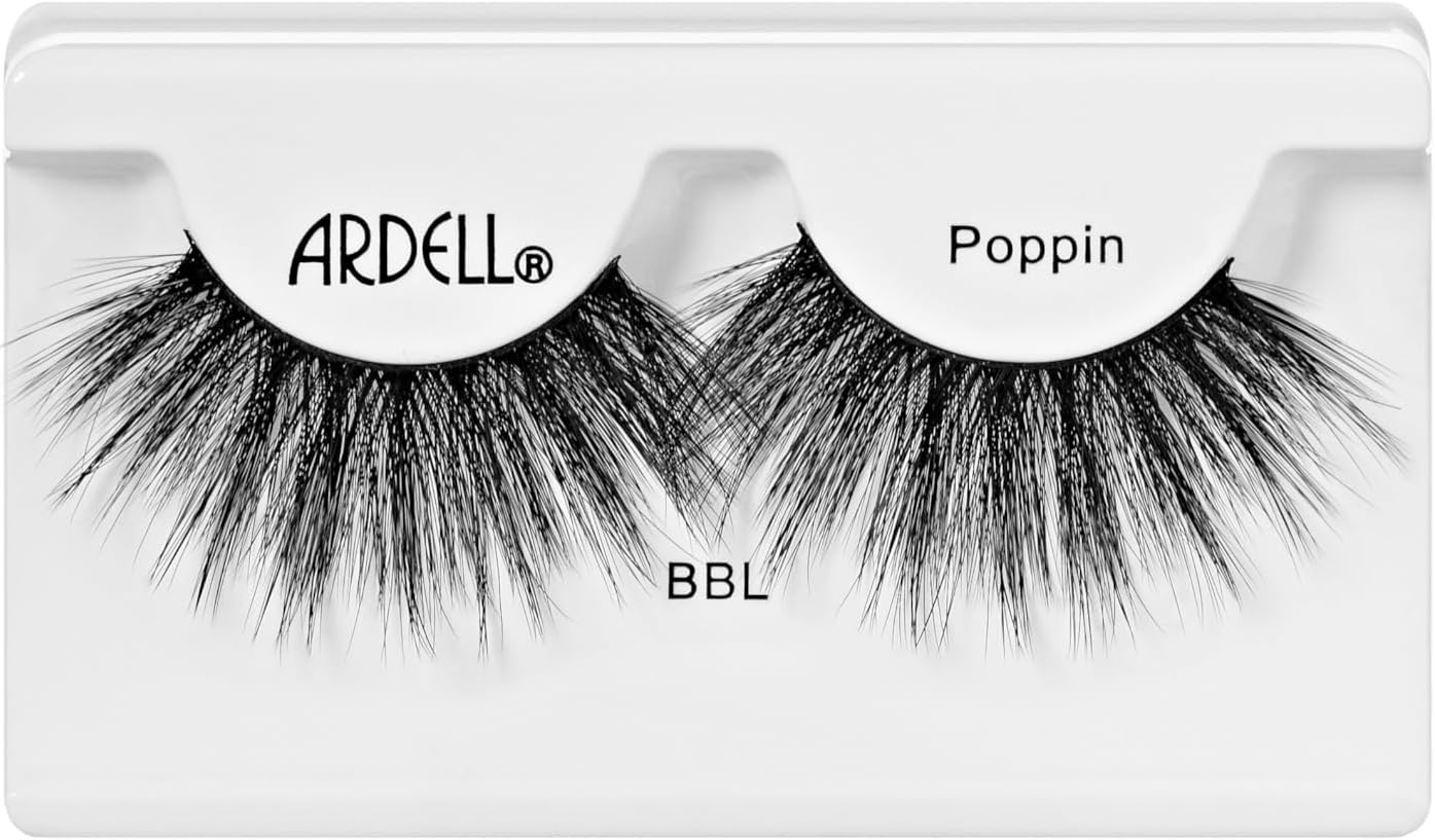 Ardell Big Beautiful Lashes Poppin False Eyelashes, Duo Adhesive Included, Maximum Volume, 23 mm Length, Vegan Friendly, 1 Pair (Pack of 1)