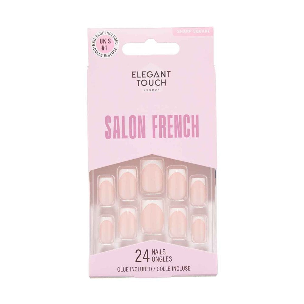 Elegant Touch Salon French Nails 164 – Sharp Square Nails