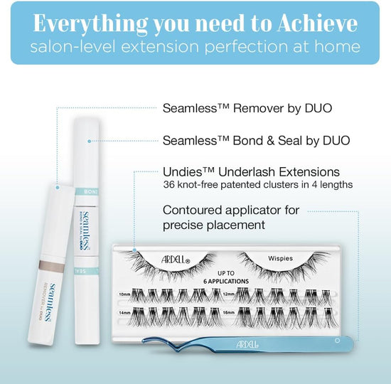 Ardell Seamless Underlash Extensions Wispies Kit, Duo Bond and Seal, 6 Applications (Pack of 1)