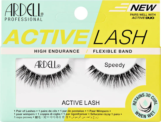 Ardell Active Lash Speedy False Eyelashes, Water-resistant, Light Volume, Short Length, Vegan Friendly, 1 Pair (Pack of 1)