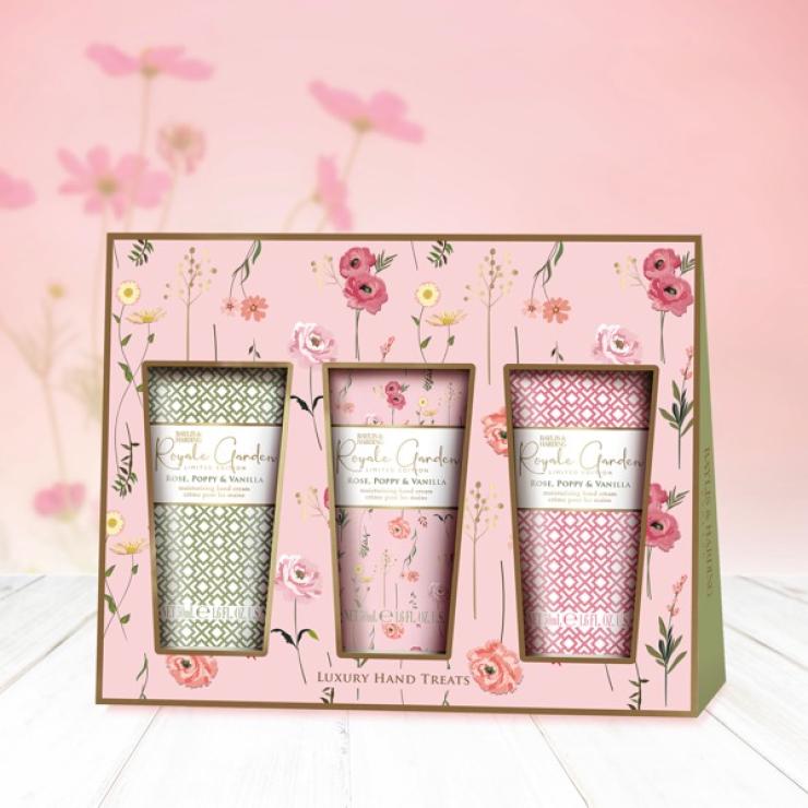 Baylis & Harding Royale Garden Rose, Poppy & Vanilla Luxury Hand Treats Gift Set - Vegan Friendly